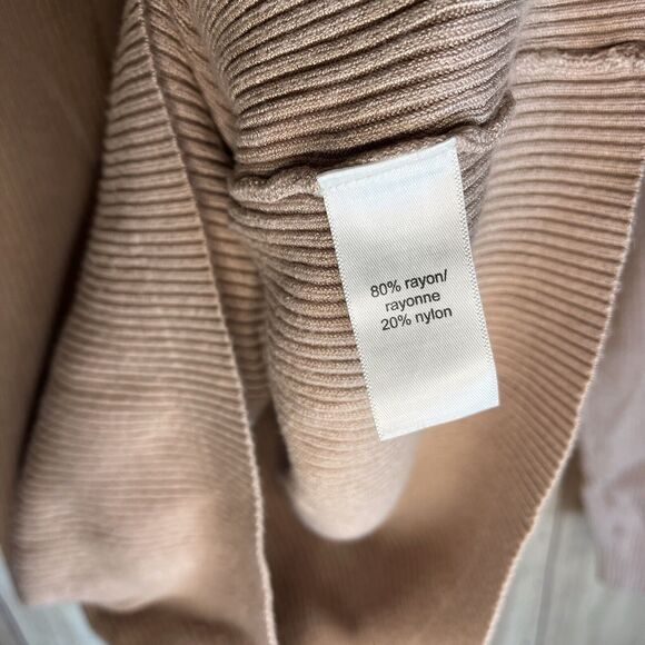 Maurice Top Women's Large Nude Open Long Sleeve Waffle Knit Stretch Fall - Picture 5 of 7